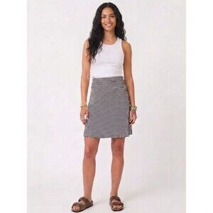 Toad & Co Chaka Skirt Size XS Navy Striped Organic Cotton A-Line Camp Outdoor